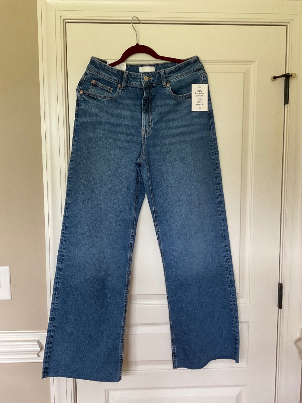 NWT H&M High Rise Wide Leg Jeans Light Blue US 8